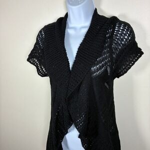 Rue 21 Y2K Crochet Whimsigoth Cardigan Size L Fairy Grunge Vamp Indie Open Knit